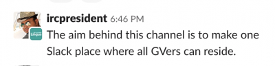 Screenshot of a user from another slack commenting on a shared channel